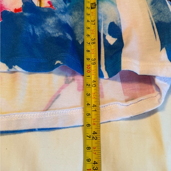 Poliana Plus White Floral Maxi Skirt with Multicolor Watercolor flower 3XL - Picture 4 of 7